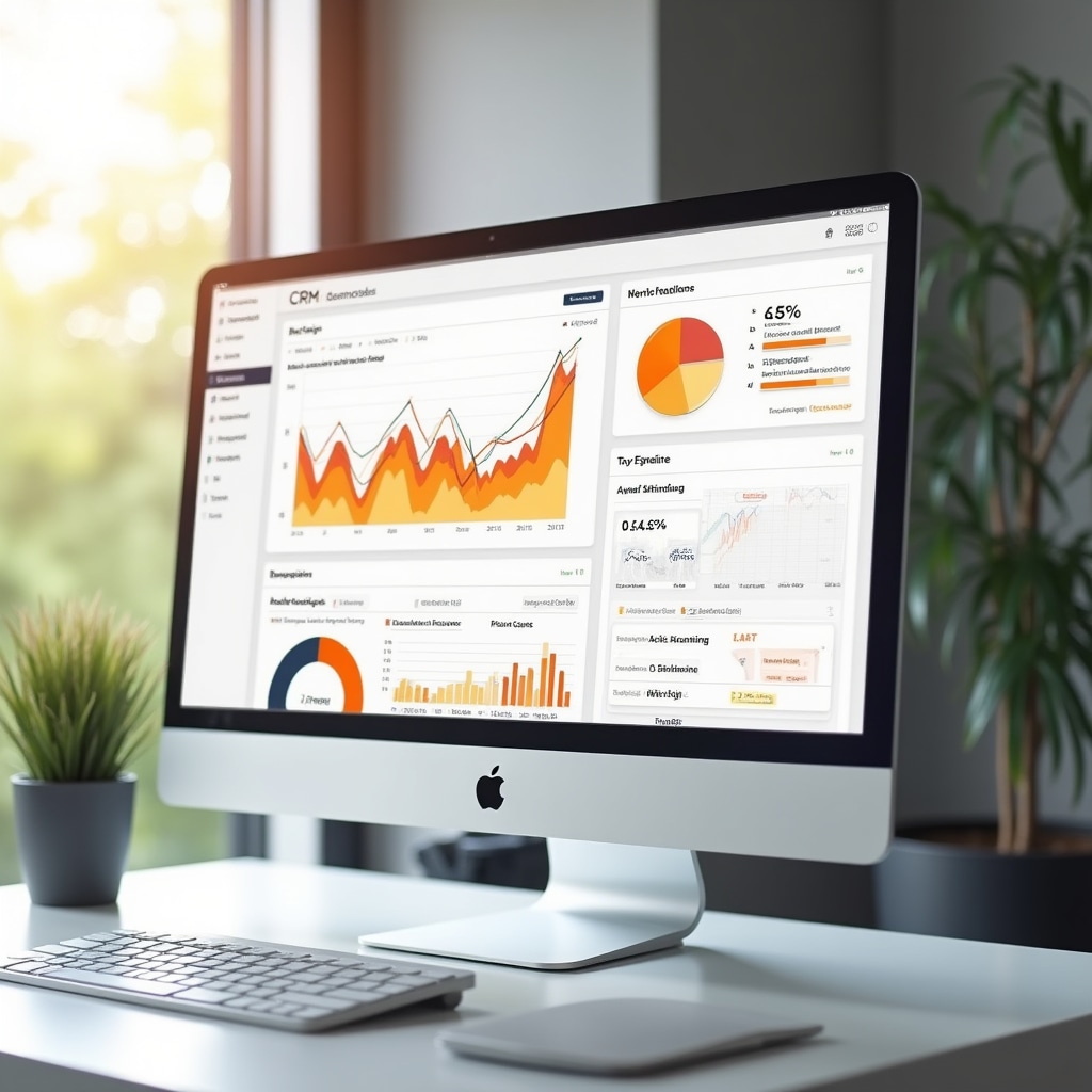 Современный интерфейс CRM-системы с аналитикой продаж